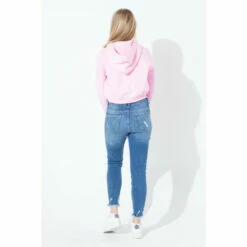 Hype. Pink White Script Crop Hoodie -Hype Shop unnamed file 3059