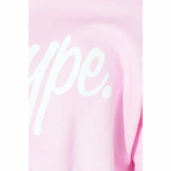 Hype. Pink White Script Crop Hoodie -Hype Shop unnamed file 3060