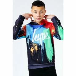 Hype. Kids Black Spray Drips Pullover Hoodie