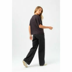 Hype. Wpmens Grey Charcoal Scribble Embroidery Boxy T-Shirt -Hype Shop unnamed file 309