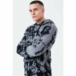 Hype. Mens Grey Acid Wash Pullover Hoodie -Hype Shop unnamed file 3100