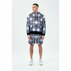 Hype. Mens Black Mono Tile Oversized Hoodie -Hype Shop unnamed file 3119