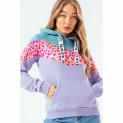 Hype. Purple Cheetah Hoodie -Hype Shop unnamed file 3129