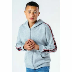 Hype. Kids Grey JH Tape Zip Hoodie