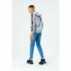Hype. Kids Grey JH Tape Zip Hoodie -Hype Shop unnamed file 3157