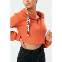 HYPE. Pink Draped Sleeve Quater Zip Hoodie -Hype Shop unnamed file 3172