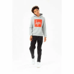 Hype. Boys Grey Marl Box Script Hoodie -Hype Shop unnamed file 3199