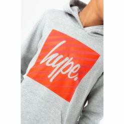 Hype. Boys Grey Marl Box Script Hoodie -Hype Shop unnamed file 3200