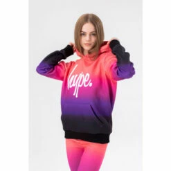 Hype. Girls Pink Fade Script Hoodie -Hype Shop unnamed file 3220