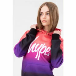 Hype. Girls Pink Fade Script Hoodie -Hype Shop unnamed file 3221