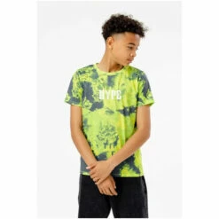 Hype. Boys Lime Green Ink Tie-Dye T-Shirt -Hype Shop unnamed file 341