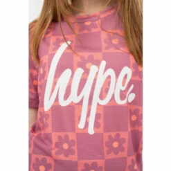 Hype. Girls Purple Daisy Check Script T-Shirt -Hype Shop unnamed file 359