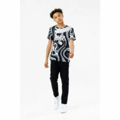 Hype. Boys Black Liquid Wave Script T-Shirt