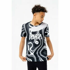 Hype. Boys Black Liquid Wave Script T-Shirt -Hype Shop unnamed file 368