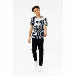 Hype. Boys Black Liquid Wave Script T-Shirt -Hype Shop unnamed file 370