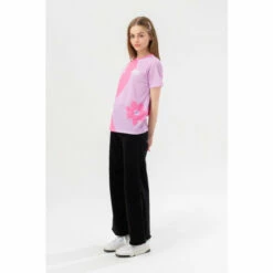 Hype. Girls Pink Floral Ying Yang Script T-Shirt -Hype Shop unnamed file 373