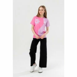 Hype. Girls Pink Floral Ying Yang Script T-Shirt -Hype Shop unnamed file 374