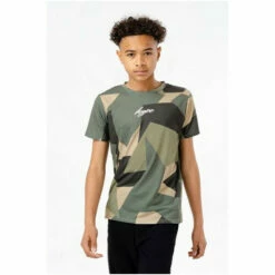 Hype. Boys Green Cut Camo Scribble T-Shirt -Hype Shop unnamed file 381