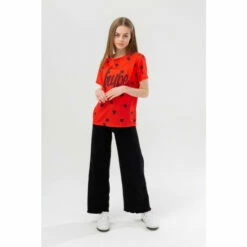 Hype. Girls Red Heart Stamp Script T-Shirt -Hype Shop unnamed file 383