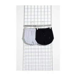 Hype. Black/Grey Two Pack Kids Runner Shorts