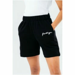 Hype. Black Reverse Loop Back Shorts -Hype Shop unnamed file 4029