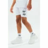 Hype. White Double Logo Script Kids Shorts -Hype Shop unnamed file 4030