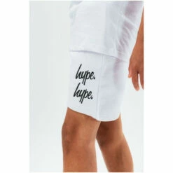 Hype. White Double Logo Script Kids Shorts -Hype Shop unnamed file 4033