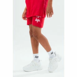 Hype. Kids Red Double Logo Script Shorts