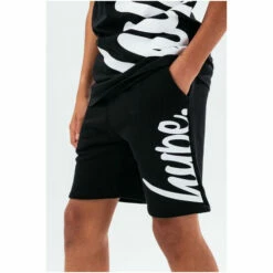 Hype. Black Side Script Shorts -Hype Shop unnamed file 4110