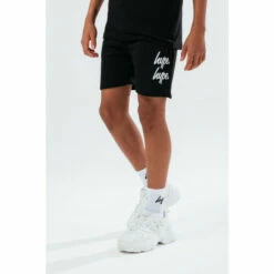 Hype. Kids Black Double Logo Script Shorts