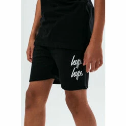 Hype. Kids Black Double Logo Script Shorts 4 Hype. Kids Black Double Logo Script Shorts -Hype Shop unnamed file 4151