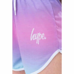 Hype. Girls Lilac Purple Fade Script Runner Shorts -Hype Shop unnamed file 4181