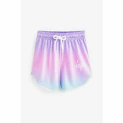 Hype. Girls Lilac Purple Fade Script Runner Shorts -Hype Shop unnamed file 4182