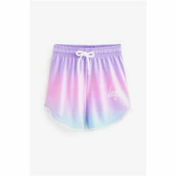 Hype. Girls Lilac Purple Fade Script Runner Shorts -Hype Shop unnamed file 4185