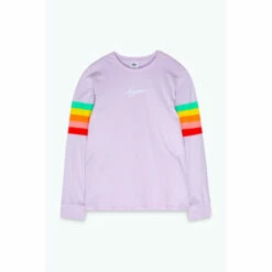 Hype. Girls Lilac Rainbow Sleeve Long Sleeve T-Shirt -Hype Shop unnamed file 42