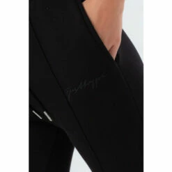 Hype. Womens Black Exposed Overlock Justhype Joggers -Hype Shop unnamed file 4212