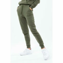 Hype. Womens Khaki Green Tonal Scribble Logo Joggers