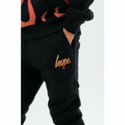 Hype. Black Flame Cuff Joggers -Hype Shop unnamed file 4265
