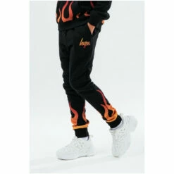 Hype. Black Flame Cuff Joggers -Hype Shop unnamed file 4267