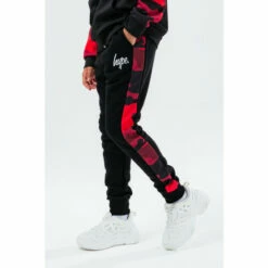 Hype. Red Side Stripe Camo Joggers