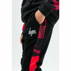 Hype. Red Side Stripe Camo Joggers -Hype Shop unnamed file 4283