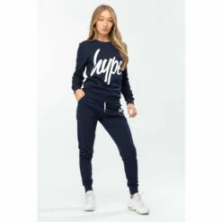 Hype. Navy White Script Joggers