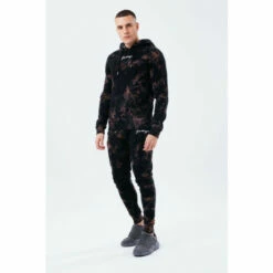 Hype. Mens Black Multi Dark Acid Wash Joggers -Hype Shop unnamed file 4324