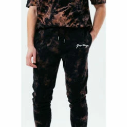 Hype. Mens Black Multi Dark Acid Wash Joggers -Hype Shop unnamed file 4326