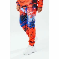 Hype. Red Britain Spray Joggers