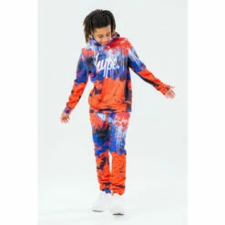 Hype. Red Britain Spray Joggers -Hype Shop unnamed file 4391