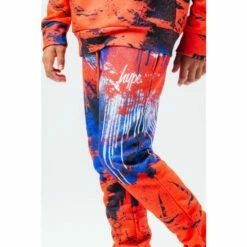 Hype. Red Britain Spray Joggers -Hype Shop unnamed file 4393