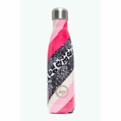 Hype. Pink Leopard Glitter Wave Metal Water Bottle