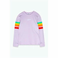 Hype. Girls Lilac Rainbow Sleeve Long Sleeve T-Shirt -Hype Shop unnamed file 45