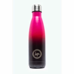 Hype. Pink Black Fade Crest Water Bottle
